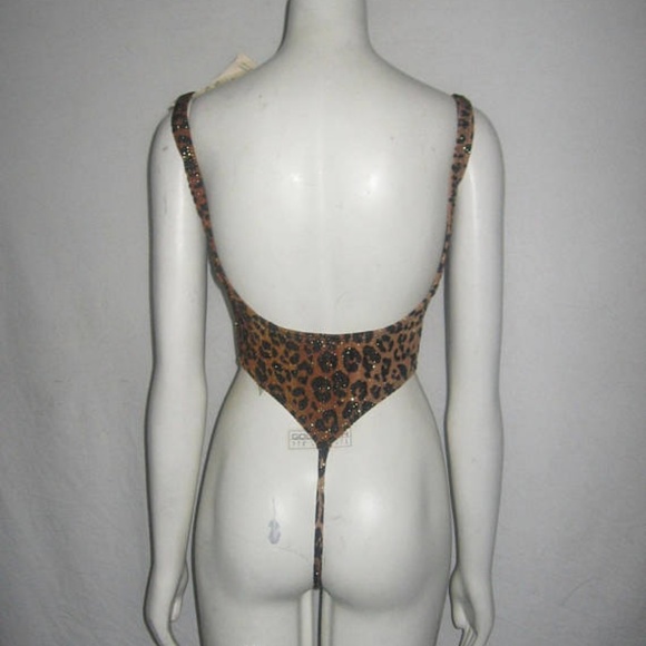 SOLD Lee Strings Animal Print Glitter Bathing Suit - Picture 4 of 4